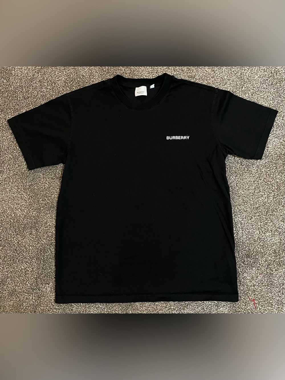 Burberry (8057962) Crewneck T-Shirt with Logo Covering The Back (Made in Italy)